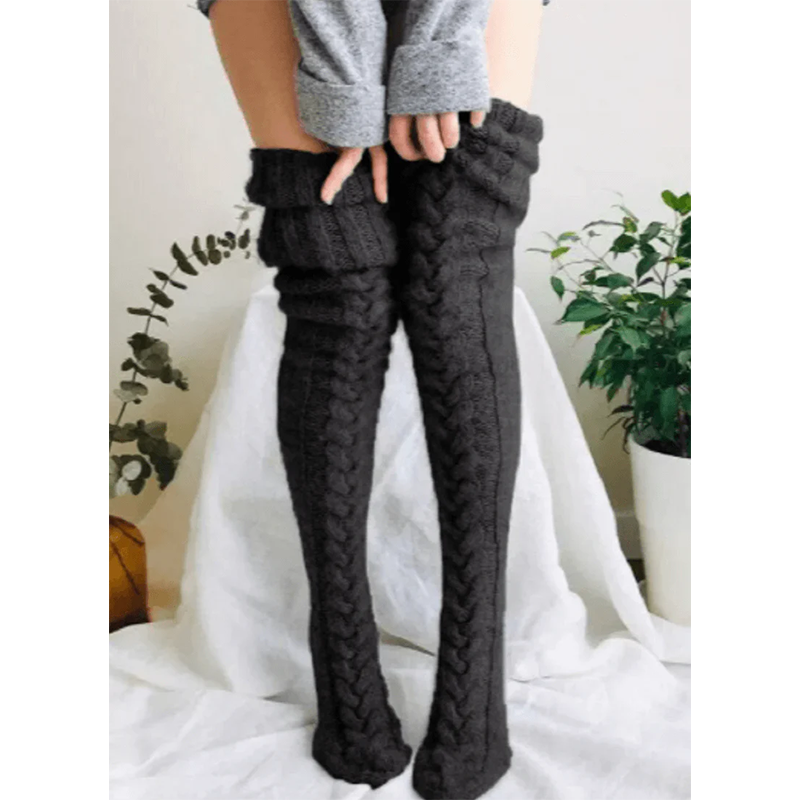 Warm Over Knee Extra Long Knitted Socks