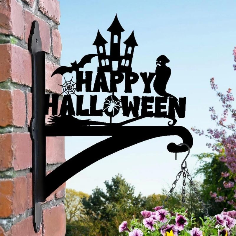 Happy Halloween Metal Hanging Bracket Plant Stand PS156