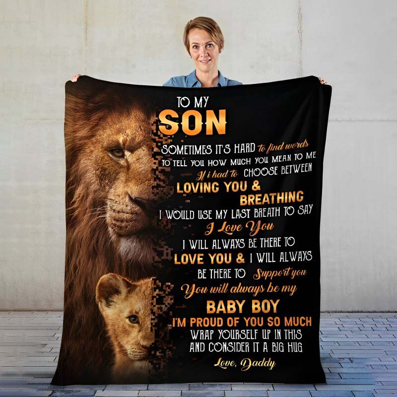 To My Son - From Dad - LionBlanket - A322 - Premium Blanket