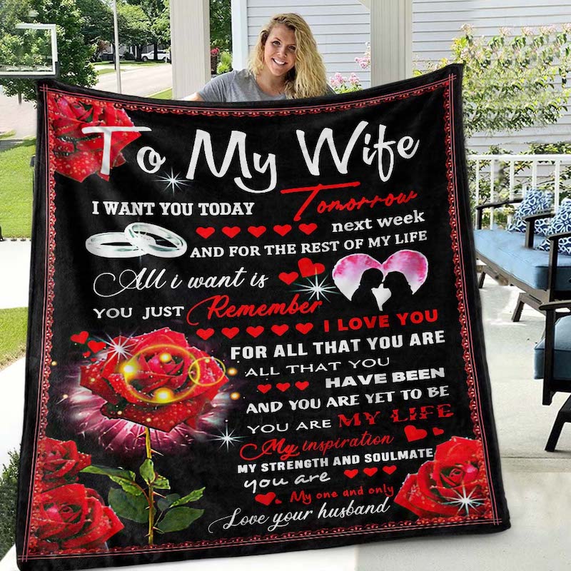 To My Wife - From Husband - A376 - Premium Blanket