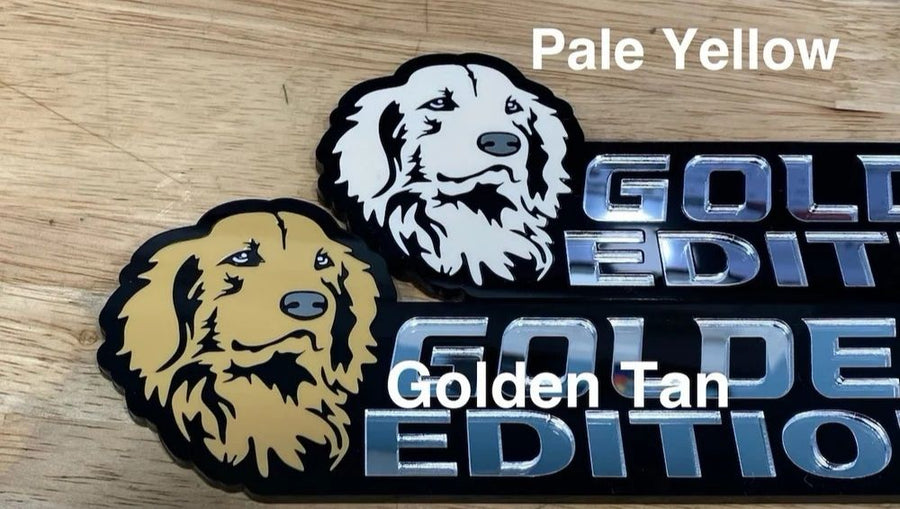 Golden Tan Golden Retriever Car Badge Laser Cutting Car Emblem CE008