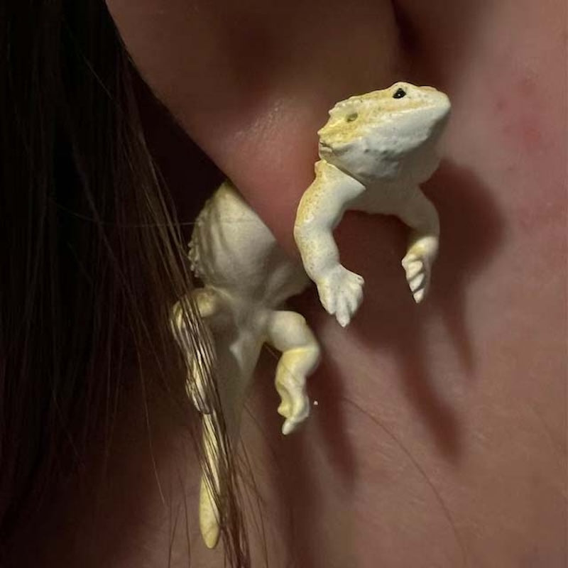 Versatile 3D Lizard Earrings Punk