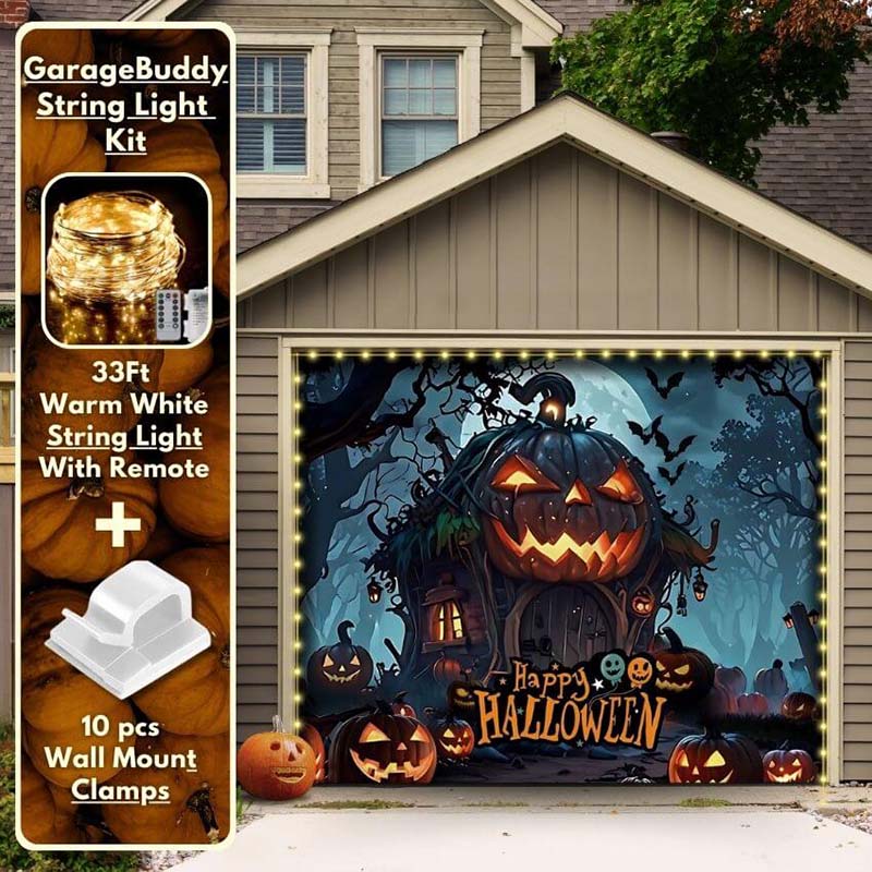 Pumpkin House Halloween Garage Door Covers HC002