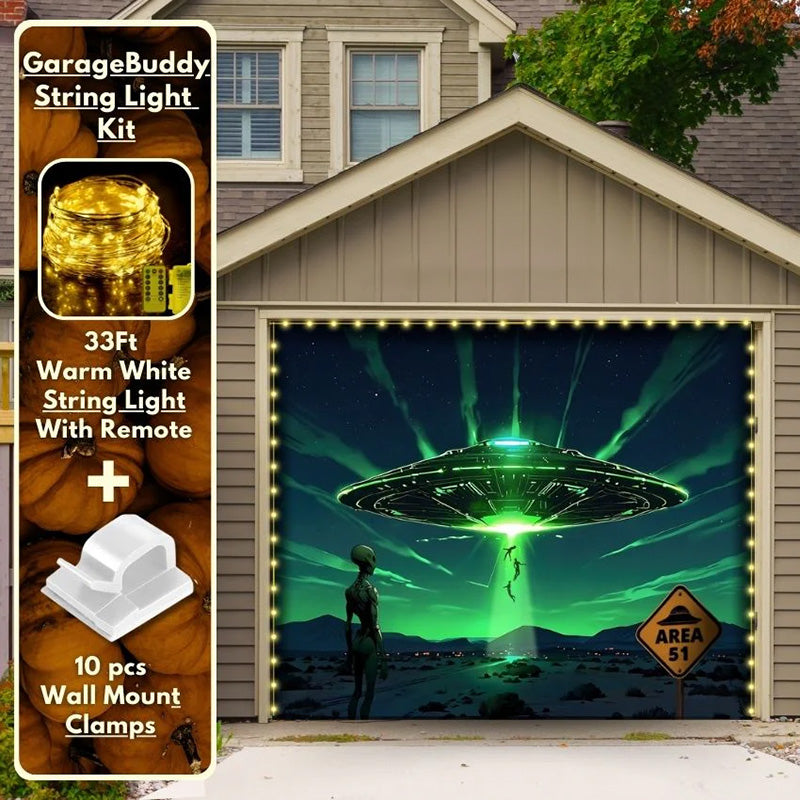 Alien Abduction Halloween Garage Door Covers HC011