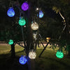 1 Piece Clear Crackle Glass Wishing Jar LED Hanging Light Modern Solar Pendant Light