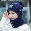 2 in 1 Mask Scarf Knitted Hat