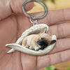 Sleeping Angel Acrylic Keychain French Bulldog