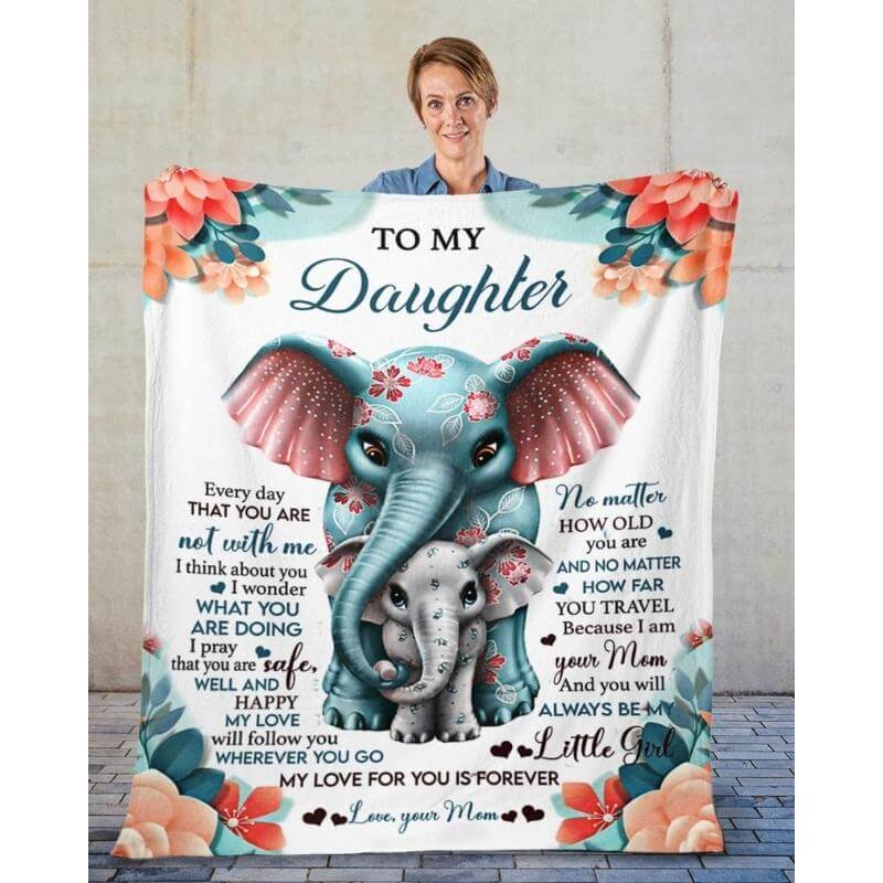 To My Daughter - From Mom - Elephantblanket - A335 - Premium Blanket