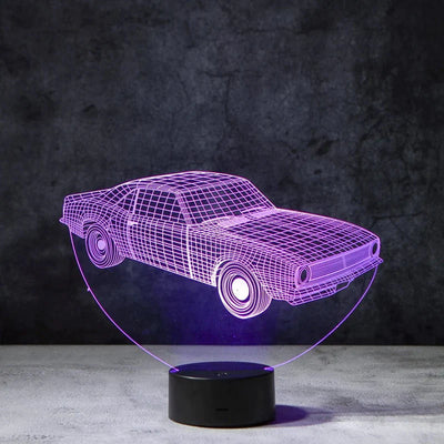 Old Muscle Car 3D Illusion Lamp