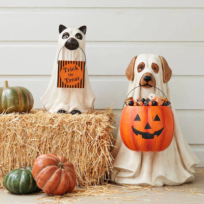 OUTDOOR GHOST DOG CANDY BOWL