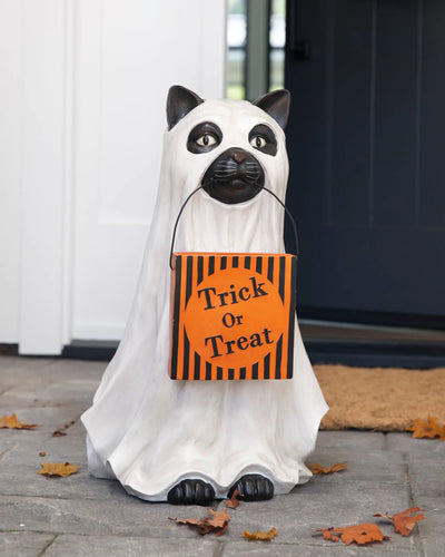 OUTDOOR GHOST DOG CANDY BOWL