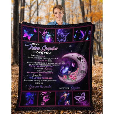 To My Grandpa - From Grandson - Butterfly A316 - Premium Blanket