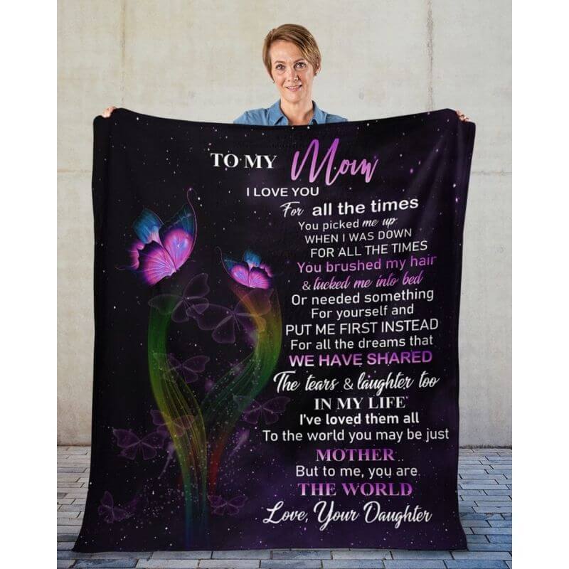 To My Mom - From Daughter - Butterflyblanket - A319 - Premium Blanket