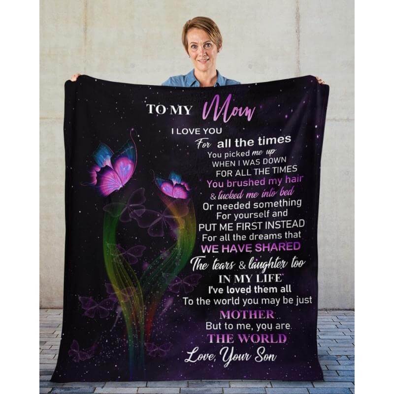 To My Mom - From Son - Butterflyblanket - A319 - Premium Blanket