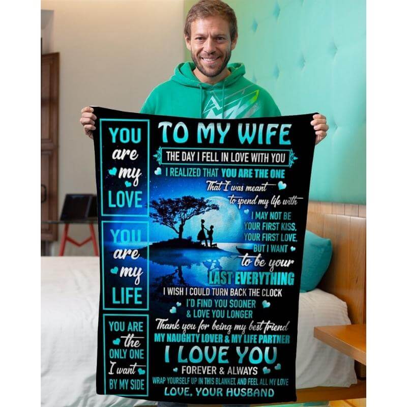 To My Wife - From Husband - Coupleblanket - A334 - Premium Blanket