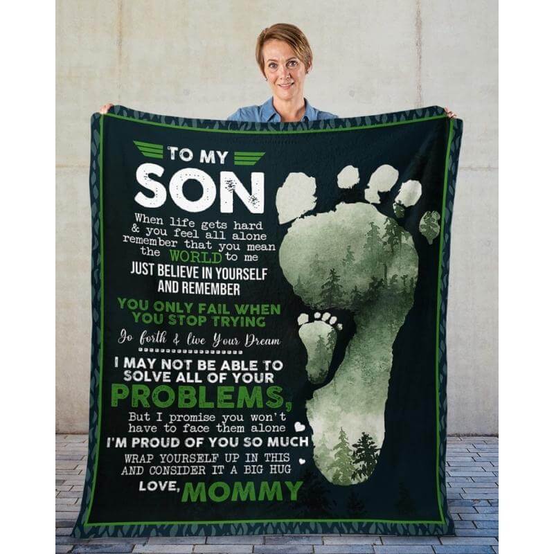 To My Son - From Mom - Footprintblanket - A324 - Premium Blanket