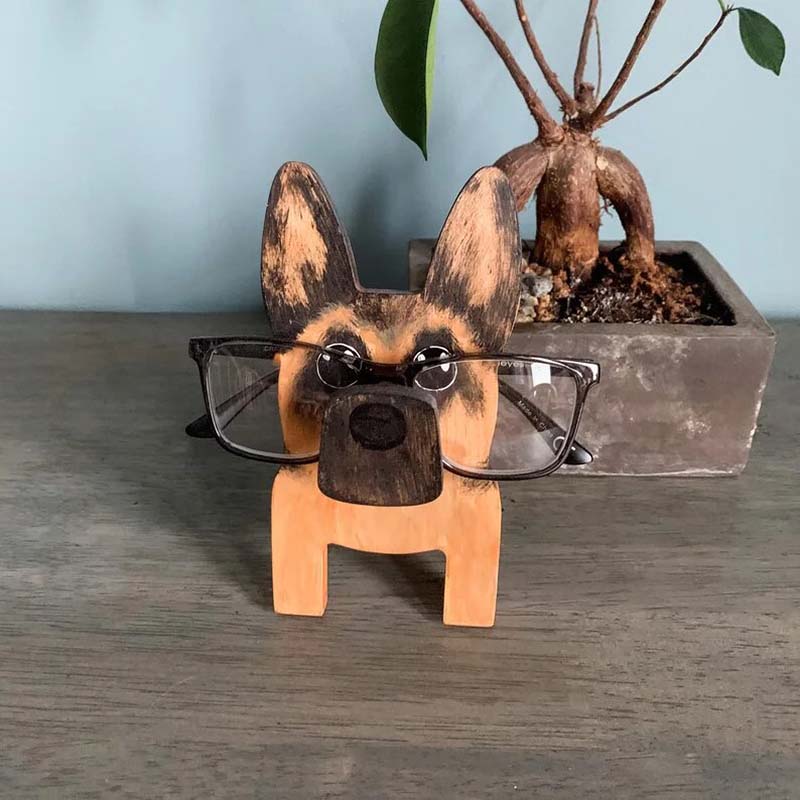 Handmade Glasses Stand Lovely German Shepherd