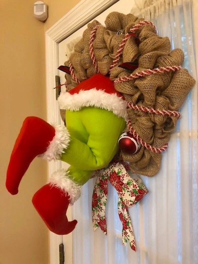 How the Christmas thief Stole Christmas Burlap Wreath