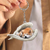 Sleeping Angel Acrylic Keychain Akita SA138