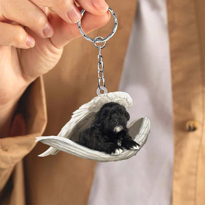 Sleeping Angel Acrylic Keychain Shih Tzu SA144