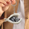 Sleeping Angel Acrylic Keychain Cat SA150