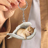 Sleeping Angel Acrylic Keychain Munchkin Cat SA163