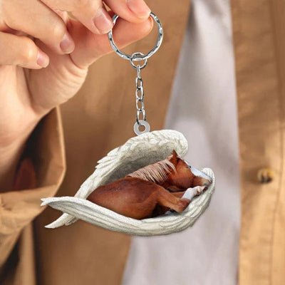 Sleeping Angel Acrylic Keychain Horse SA194