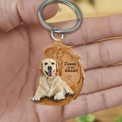 Golden Retriever Forever In My Heart Acrylic Keychain FK007