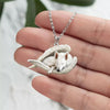 White German Shepherd Sleeping Angel Stainless Steel Necklace SN030