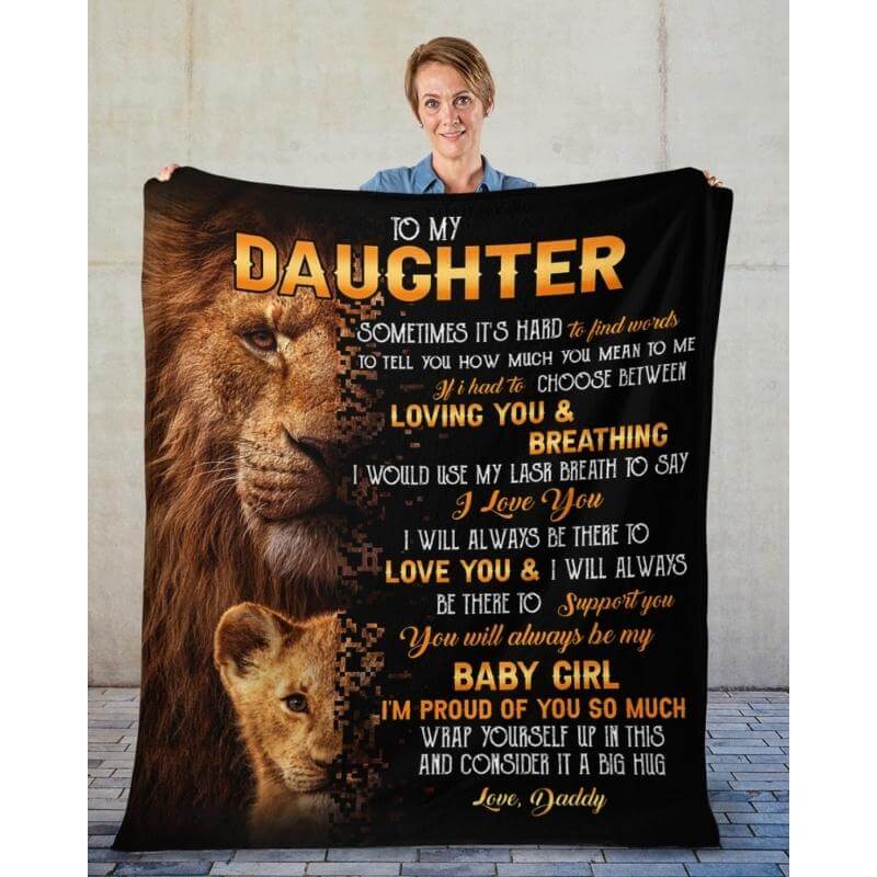 To My Daughter- From Dad - LionBlanket - A322 - Premium Blanket