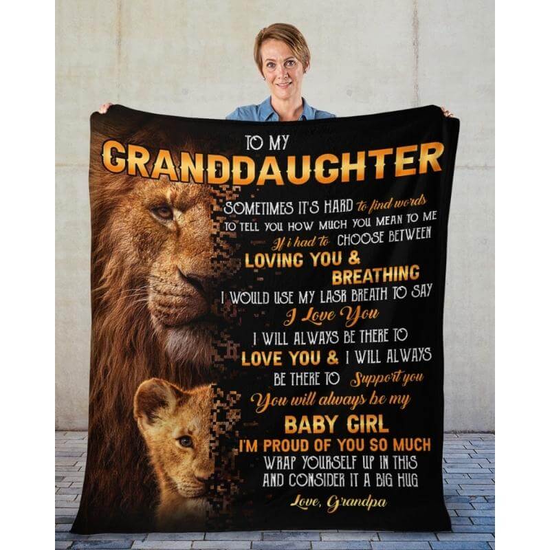 To My Granddaughter - From Grandpa - LionBlanket - A322 - Premium Blanket