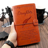 Mom To Daughter - Enjoy The Ride - Engraved Leather Journal Notebook