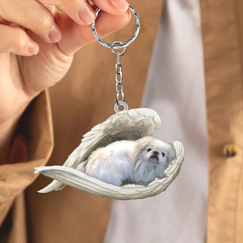 Sleeping Angel Acrylic Keychain Pekingese