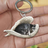 Sleeping Angel Acrylic Keychain Standard Schnauzer