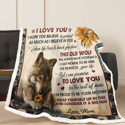 To My Daughter - Wolf Flower A300 - Premium Blanket