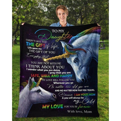 To My Daughter - From Mom - Unicorn A318 - Premium Blanket