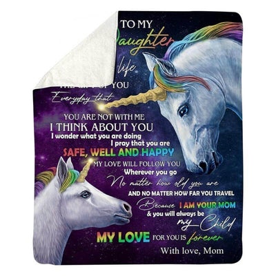 To My Daughter - From Mom - Unicorn A318 - Premium Blanket