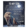 To My Son - From Dad - Wolfblanket - A323 - Premium Blanket