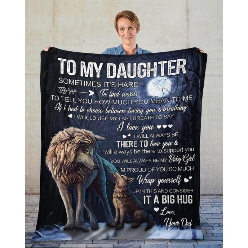 To My Son - From Dad - Wolfblanket - A323 - Premium Blanket