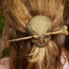 Death Moth/Skull Hair Pin Stick Slide with Faux Bone