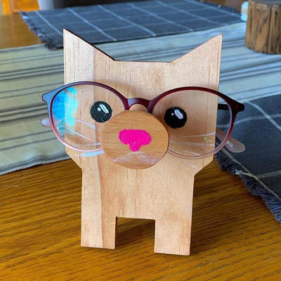 Handmade Dachshund Glasses Stand Lovely Cat