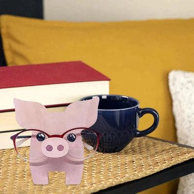 Handmade Glasses Stand Pig