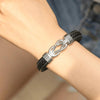 "Forever Linked Together" Braided Leather Bracelet