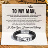 To My Man - I Love You Forever and Always Linked Bracelet